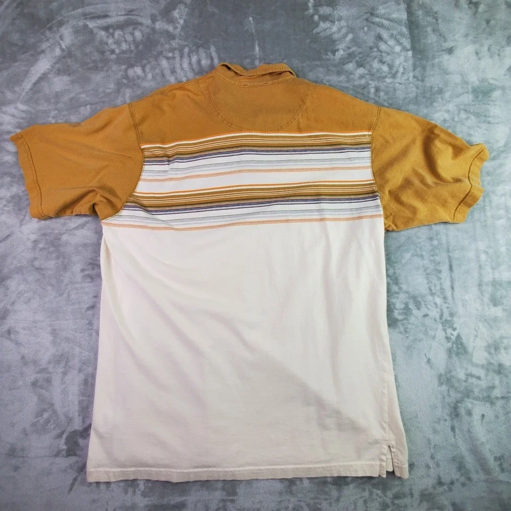 The North Face Polo Shirt Mens XL‎ Green A5 Series Casual Striped Short Sleeve